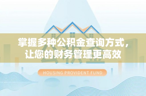 民丰掌握多种公积金查询方式，让您的财务管理更高效