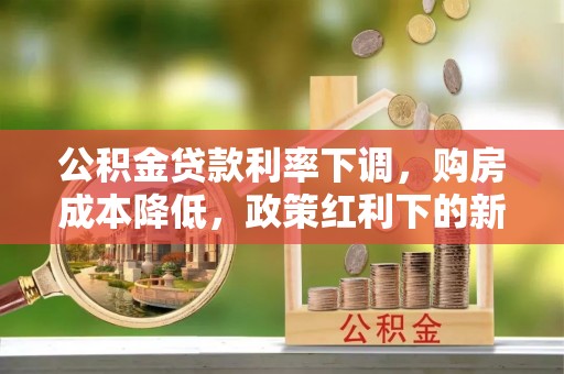 民丰公积金贷款利率下调，购房成本降低，政策红利下的新机遇