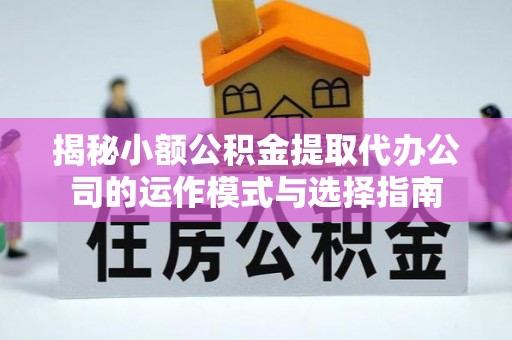 民丰揭秘小额公积金提取代办公司的运作模式与选择指南