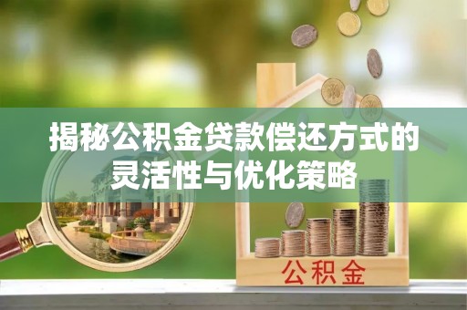 民丰揭秘公积金贷款偿还方式的灵活性与优化策略