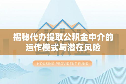 民丰揭秘代办提取公积金中介的运作模式与潜在风险