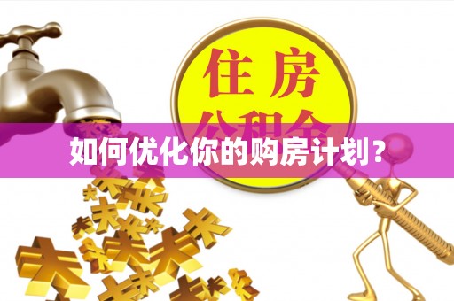 民丰如何优化你的购房计划？