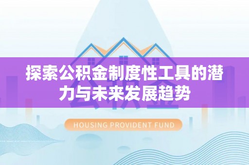 民丰探索公积金制度性工具的潜力与未来发展趋势