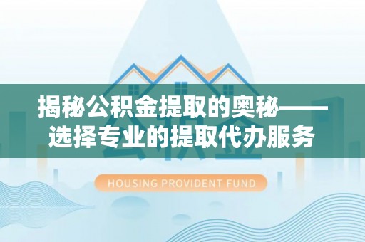 民丰揭秘公积金提取的奥秘——选择专业的提取代办服务